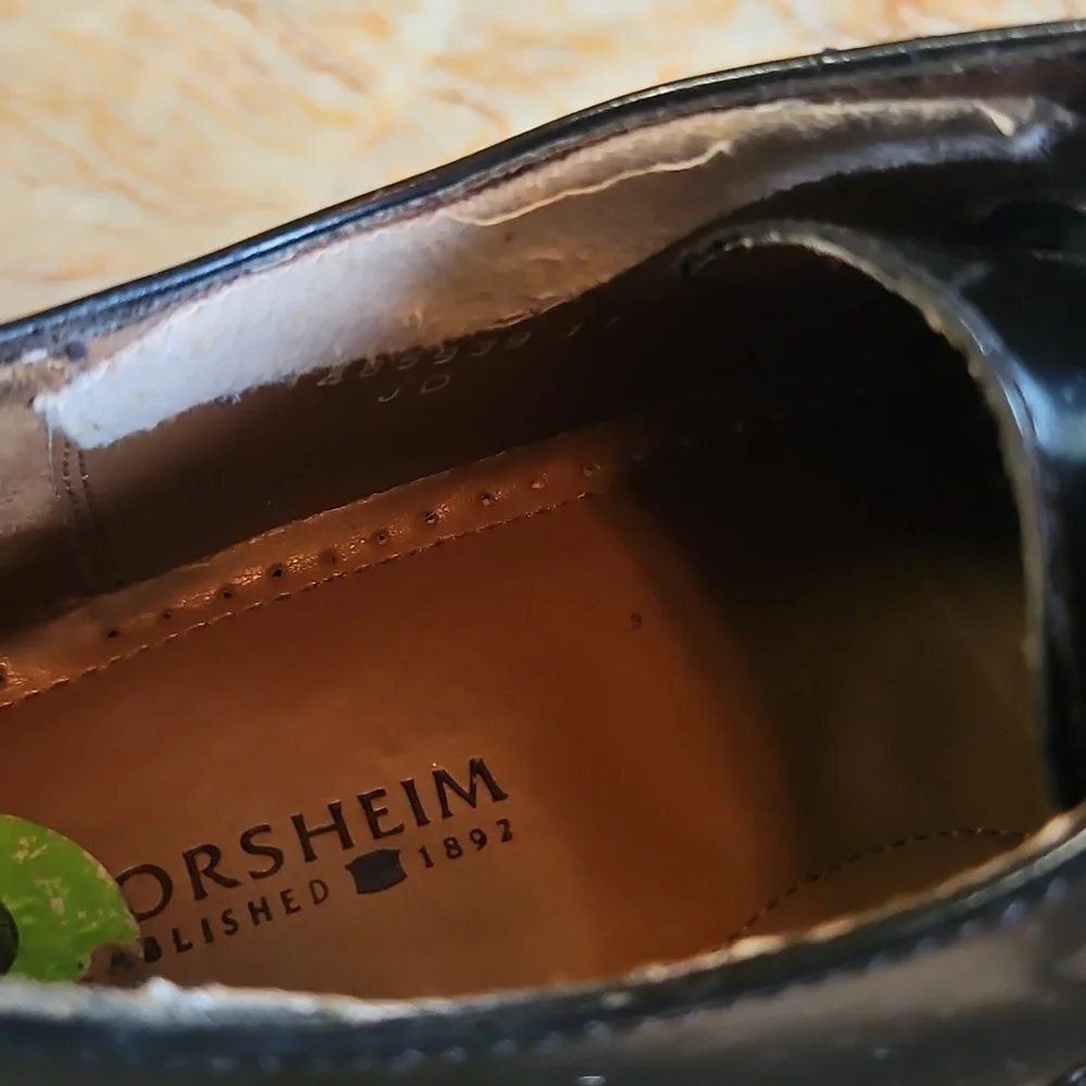 Florsheim Black Leather Wingtip Oxford Shoes - Size 9.5